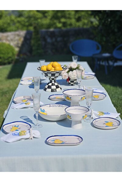 MeGgDecor El Yapımı El Boyaması Şekilsiz Özel Seri 6 Kişilik  11 Parça Takım ...