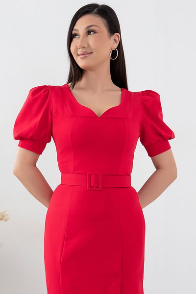 PULLIMM Rochie cu mânecă scurtă cu decolteu cu fante - JNL2127
