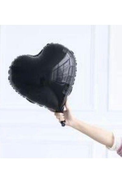 Deniz Party Store Black Heart Foil Balloon 18 Inch 45 Cm 1 Piece