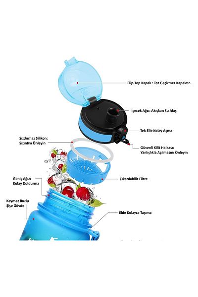 AlpinTec 500 ml Tritan Pink Children's Water Bottle