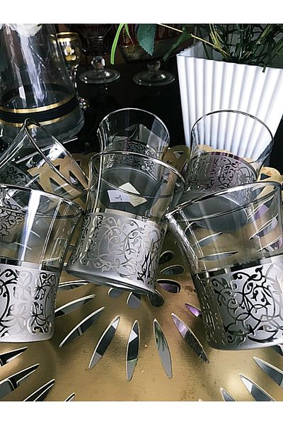 DECOSTYLE 6 Silver Water Glasses