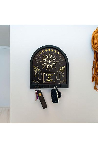 CajuArt Spiritual Time Mysterious Embossed Design Wall Hanger Keychain
