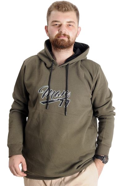 ModeXL Ανδρικό φούτερ με κουκούλα - Mode XL, Oversize, Khaki 23540