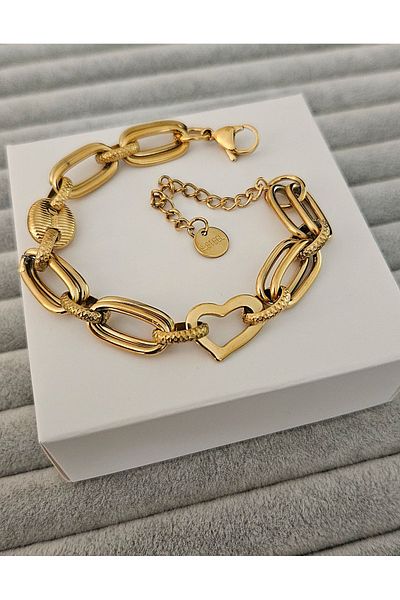 mavidenizaccesories Steel Bracelet - Heart Design
