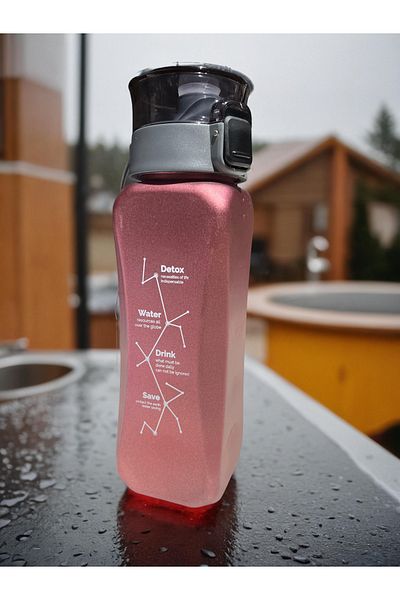 Espas Home 800ml Motivational Water Bottle - Square Glitter Detail