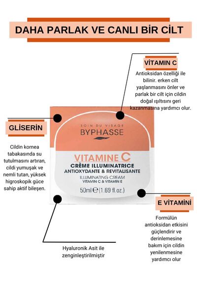 BYPHASSE Vitamin-C Skin Booster Skin Brightening Cream 50ml
