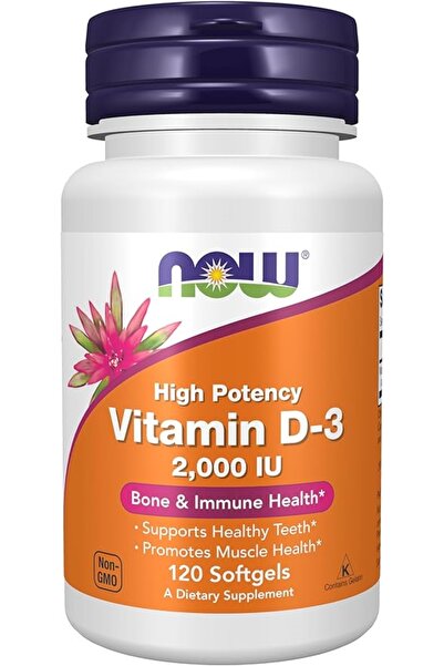 Now Supplements Vitamin D 3 2,000 IU High Potency Structural Support 120 Softgels