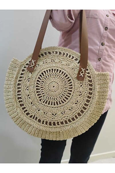 Mom'sMiracles Hasır Çanta, Örme Hasır Çanta, Omuz Çantası, El Yapımı Hasır Ça...