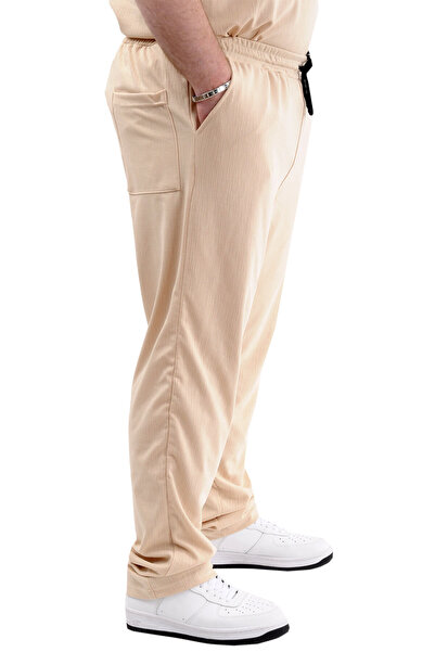 ModeXL Ανδρικό Jogger μεγάλου μεγέθους - Mode XL, Platinum Jacquard 24913, Μπεζ