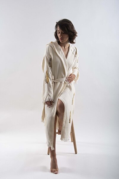 REİNA TEKS Pestemal Халат Парео Бавовняний пляж Жовтий скляний візерунок листя 1 штука Унісекс Пляжний одяг Кімоно Кафтан