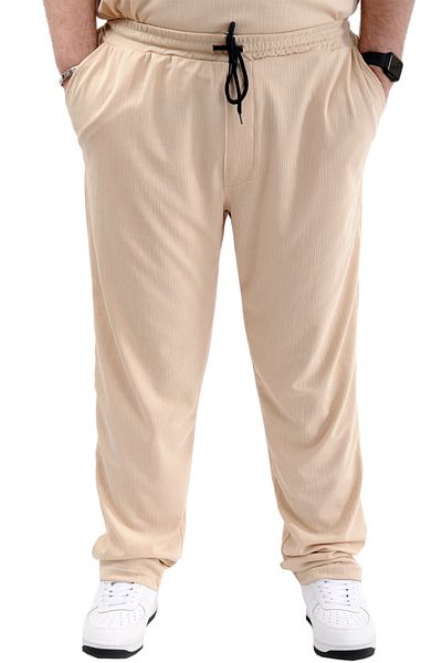 ModeXL Ανδρικό Jogger μεγάλου μεγέθους - Mode XL, Platinum Jacquard 24913, Μπεζ
