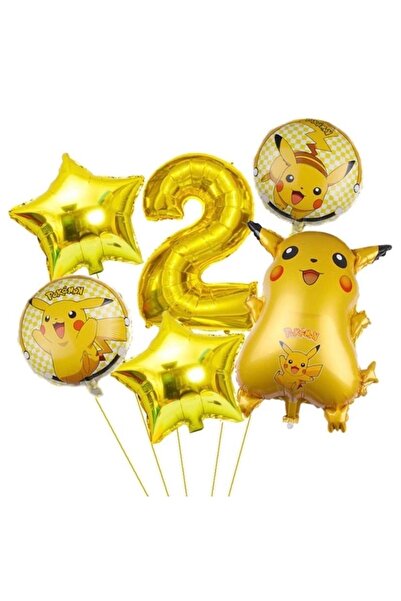 MFM مجموعة بالونات فويل بطول 100 سم بتصميم بوكيمون بيكاتشو بعمر سنتين