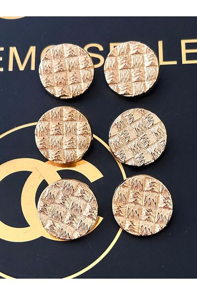 ODDA TASARIM ATÖLYESİ Diamond Patterned - Light Gold Coat and Jacket Set