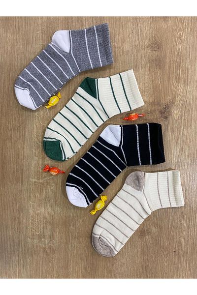 Edacan 4 Pieces Unisex Combed Cotton College Socks