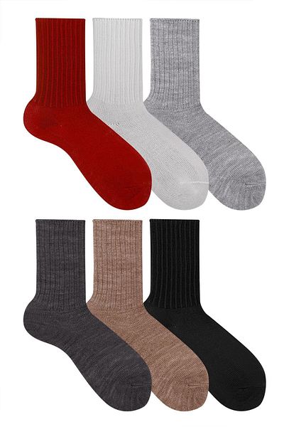 Ozzy Socks Зимни дамски вълнени чорапи за сън от 6 части Soft Touch