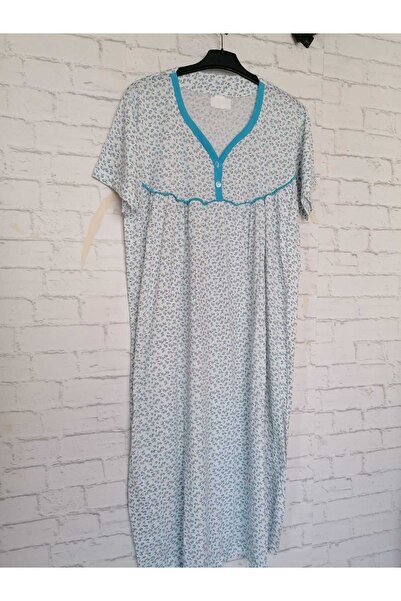 anne moda ankara Cămașă de noapte întreagă de vară din bumbac subțire cu mânecă scurtă