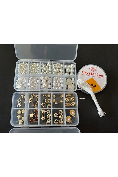 LİVZA BİJUTERİ İnci boncuk ve Kaplama Aparat Takı Yapım Malzemeleri seti,tele...