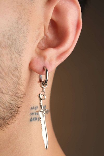 Jack Ferrero Men's Steel Colored Non-Throw Earrings