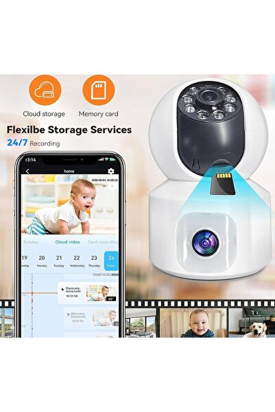 qasul İç Ve Dış Mekan Güvenlik Kamerası, Çift Kameralı Akıllı Hareket Algılam...