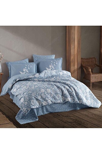 Hobby Çift Kişilik Kapitone Nevresim Takımı Hira Mavi