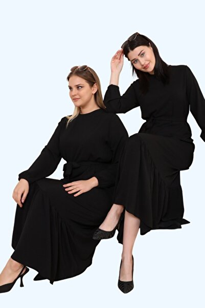 NESAFET Polyviscose Pleated Hijab Summer Dress - Women