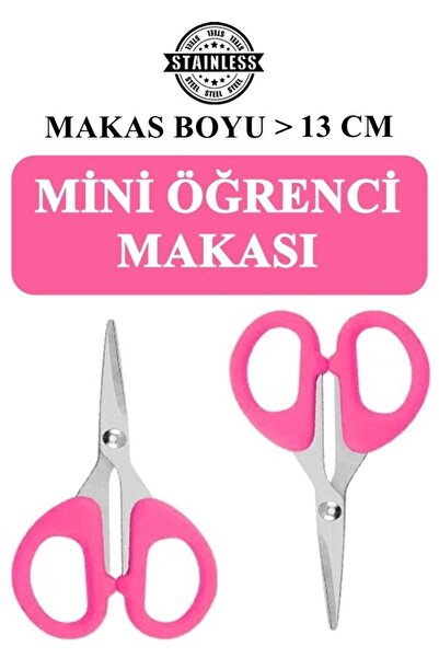 Dahaus Makas 13 Cm Mini Pembe Ofis Kırtasiye Makası Çok Amaçlı Makas Kağıt El İşi Makası XS004