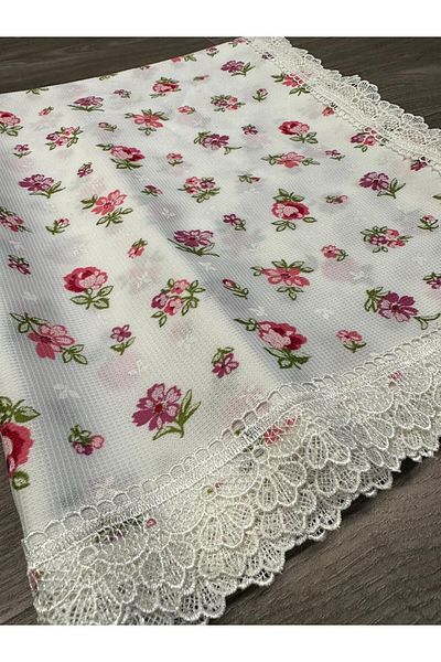 Dantelux Stain Resistant White Colored Patterned Tableware Cloth, Picnic Cloth, Table Cloth