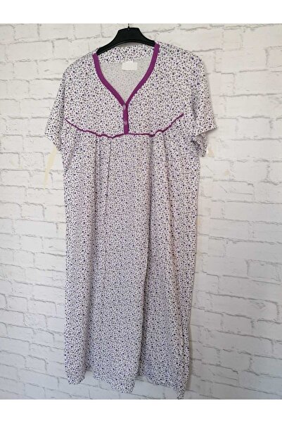 anne moda ankara Short Sleeve Thin Cotton Full Summer Nightgown