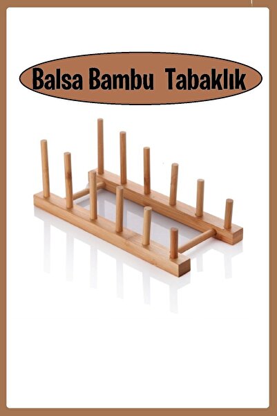 EZMK EV GEREÇLERİ Balsa - Bambu Tabaklık & Tabak Standı 6 Bölmeli