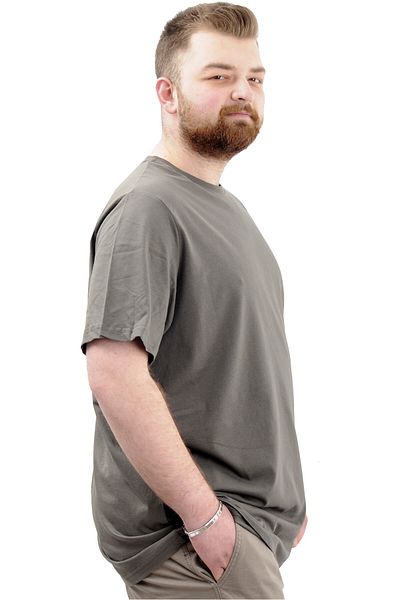 ModeXL Ανδρικό μπλουζάκι - Crew Neck, Plus Size, SIMPLICITY U24046 Khaki, Μοντέρνο XL εμπριμέ
