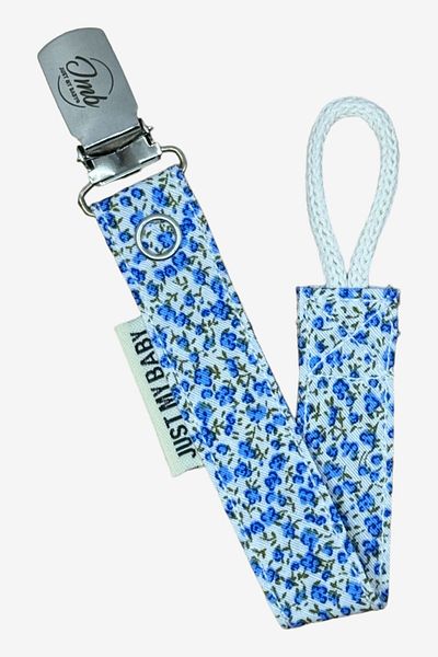 JMB Just My Baby 3-Piece Blue Floral/Orange/Dotted Pacifier Strap - Washable - Cotton