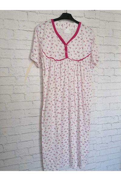 anne moda ankara Κοντομάνικο Ολόσωμο Καλοκαιρινό Λεπτό Βαμβακερό Νυχτικό