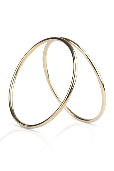 SENSY Yellow Metal Round Ring Bag - 11 Cm