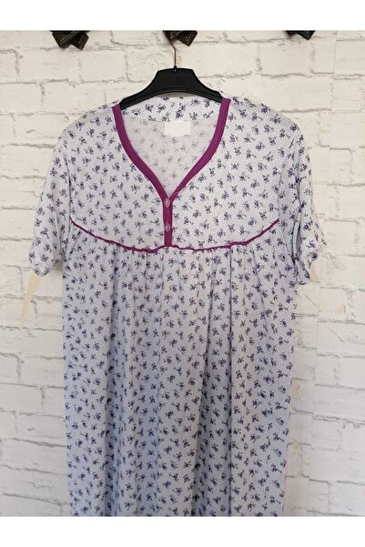 anne moda ankara Short Sleeve Full Summer Thin Cotton Nightgown