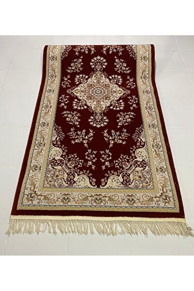 Padişah Merinos Şato Halı Deri Yolluk Kırmızı-beyaz 100x200