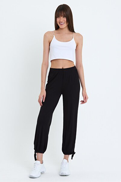 ESPİNA Black Women's Shalwar - Loose Trousers Model