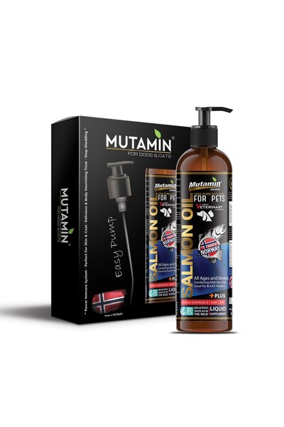 Mutamin Organics Tüy Dökülmesi Karşıtı %100 Saf Norveç Somon Yağı 250 ml Kedi ve Köpek İçin Omega 3 & 6 Vitamin