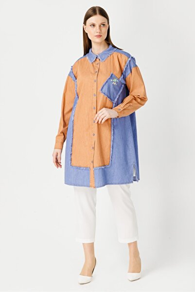 MÜSEMMA Müsemma Büyük Beden Gökyüzü Gömlek 24YGML-MUS0003