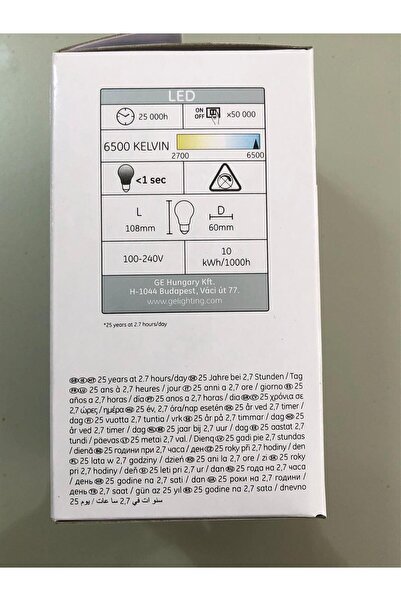 General Electric 10 ADET  GENERAL ELC LED 10W=60W 850 LÜMEN 6500K BEYAZ 25.000 SAAT