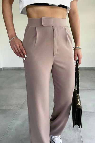 My Blog Dámské kalhoty Palazzo Mink Redkit - zapínání na suchý zip