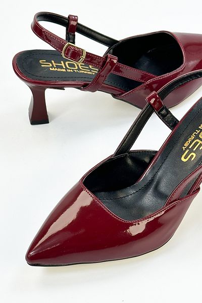 eformoda by emre yılmaz Women's Burgundy 7cm Classic Heeled Shoes - 2098
