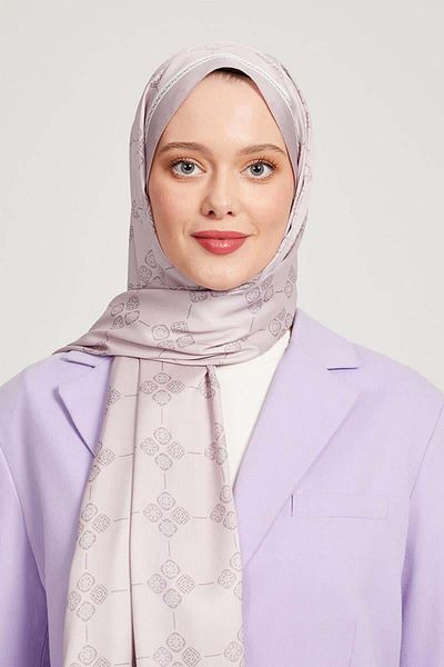 Levidor Geometric Patterned Lilac Angel Shawl