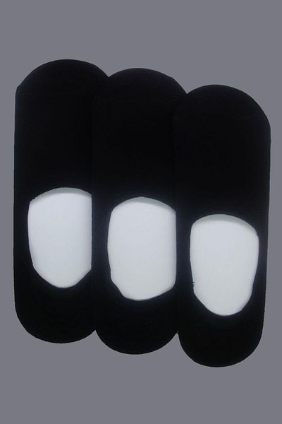 TENA Men's Black Silicone 3-Piece Ballet Socks Set