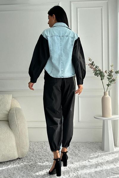 ZAROLİ Set Jogger pentru damă - Denim în față și detaliu de parașută în spate