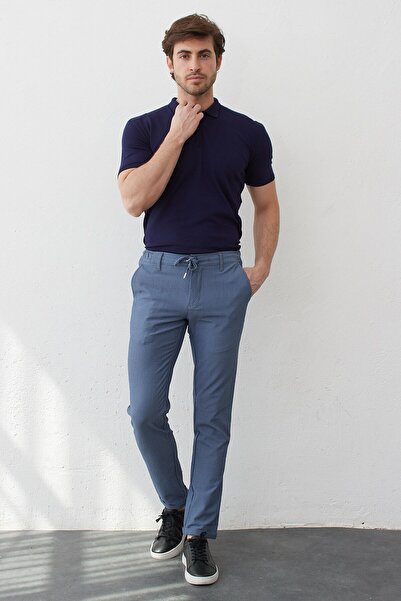 RAVANELLI Men's Indigo Slim Fit Jogger Pants - Flexible, Lycra and Laced