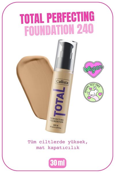 Callista Total Perfecting Fondöten 240 Orta Bej