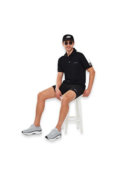 SKECHERS S221047 M Colorblock Polo Μαύρο Ανδρικό T-Shirt