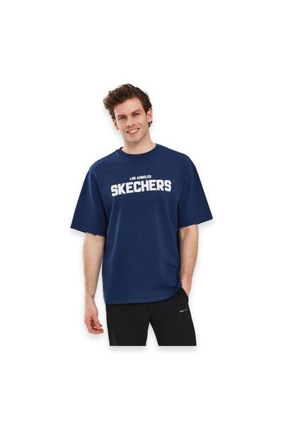 SKECHERS S241070 Ανδρικό μπλουζάκι με γραφικό σχέδιο M Sleeve Navy Blue