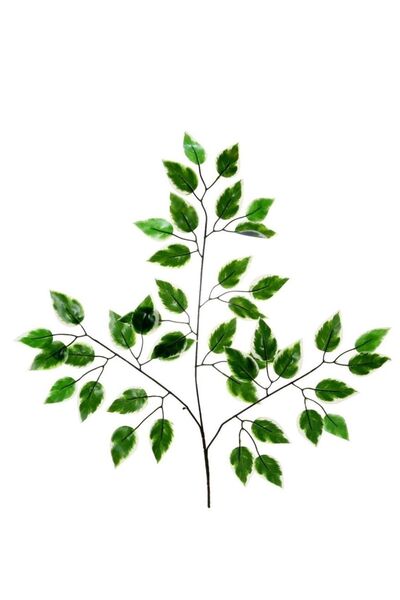 Dekorsende Ramură artificială de ficus benjamin Starlight, multicoloră, 2 bucăți