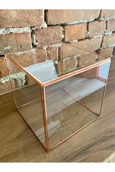 GEOMETRİK TERARYUM BAKIR CAM KUTU